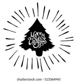 christmas illustration tree vector holiday celebration decoration