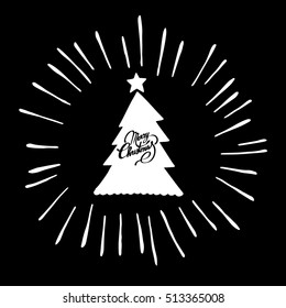 christmas illustration tree vector holiday celebration decoration