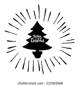 christmas illustration tree vector holiday celebration decoration