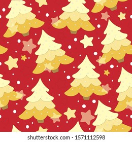Christmas illustration. Winter background Christmas trees snow.