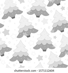 Christmas illustration. Winter background Christmas trees snow.