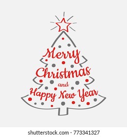Christmas illustration with wishes and decorations. Vector.