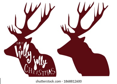 Christmas illustration for your design. Hand drawn elements. Holly jolly