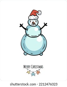 Christmas illustrations, from a set of vector color art on a transparent background "Christmas". Deer, snowman, snowflakes, Christmas toys and sweets.