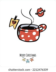 Christmas illustrations, from a set of vector color art on a transparent background "Christmas". Deer, snowman, snowflakes, Christmas toys and sweets.