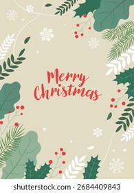 Christmas image background frame_vertical_with text_vector illustration
