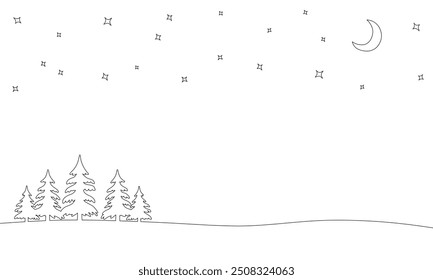 Christmas image background with winter landscape