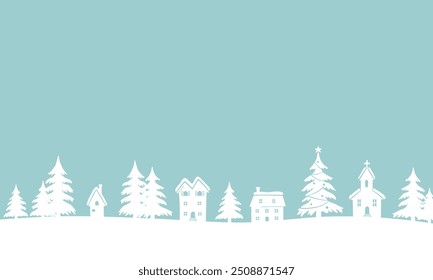 Christmas image background with Winter townscape