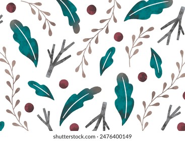 Navidades plantas de Imagen patrón acuarela