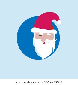 Christmas image from Santa Claus. Avatar Santa on your phone screen or in chat. Vector illustration for holiday design web banners website or greeting cards