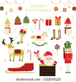 christmas image set  vector illustration