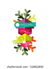 Christmas infographic business templates - geometric paper shapes with text and options on snowflake
