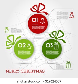 christmas infographic card with balls. christmas concept