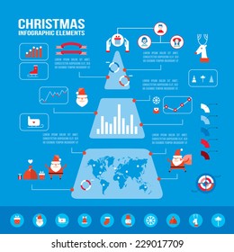 Navidades de elementos infográficos para tu negocio. Estilo de diseño plano moderno. Ilustración vectorial