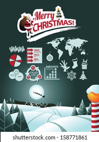 Christmas Infographic. EPS 10 vector, grouped for easy editing. No open shapes or paths. Portions of this image supplied by NASA.