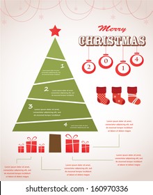 Christmas infographic set with charts and data elements 