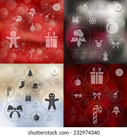 Christmas infographic with unfocused background