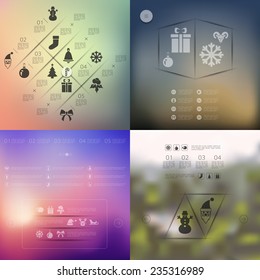 Christmas infographic with unfocused background