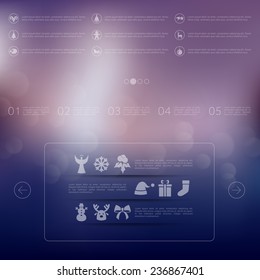 Christmas infographic with unfocused background