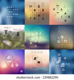Christmas infographic with unfocused background