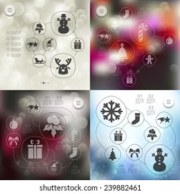 Christmas infographic with unfocused background