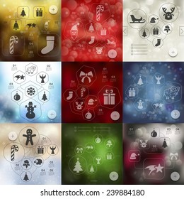 Christmas infographic with unfocused background