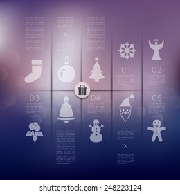 Christmas infographic with unfocused background