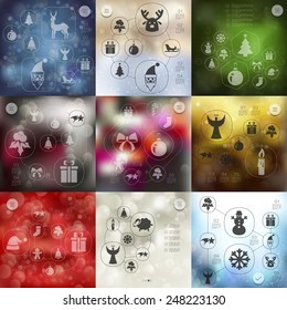 Christmas infographic with unfocused background