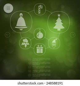 Christmas infographic with unfocused background