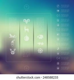 Christmas infographic with unfocused background