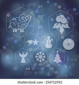 Christmas infographic with unfocused background