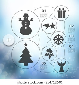 Christmas infographic with unfocused background