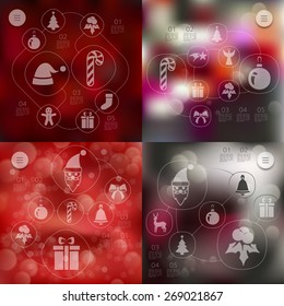 Christmas infographic with unfocused background