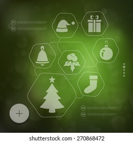 Christmas infographic with unfocused background