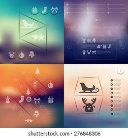 Christmas infographic with unfocused background