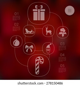 Christmas infographic with unfocused background