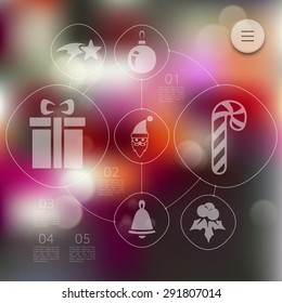 Christmas infographic with unfocused background
