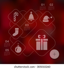 Christmas infographic with unfocused background