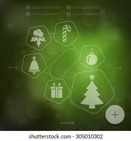 Christmas infographic with unfocused background