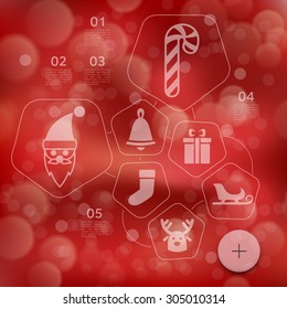 Christmas infographic with unfocused background