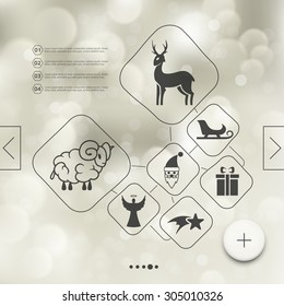 Christmas infographic with unfocused background