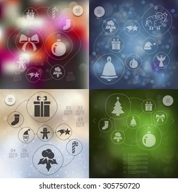 Christmas infographic with unfocused background