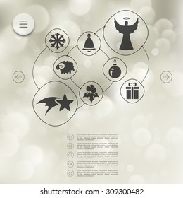 Christmas infographic with unfocused background