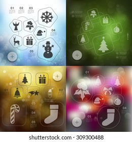 Christmas infographic with unfocused background