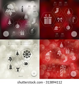 Christmas infographic with unfocused background