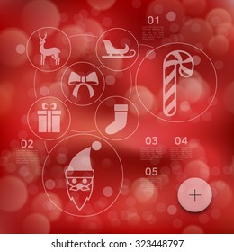 Christmas infographic with unfocused background