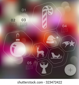 Christmas infographic with unfocused background