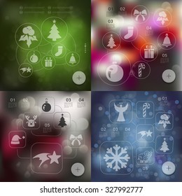 Christmas infographic with unfocused background