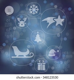 Christmas infographic with unfocused background