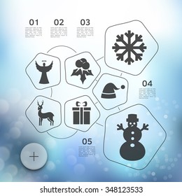 Christmas infographic with unfocused background